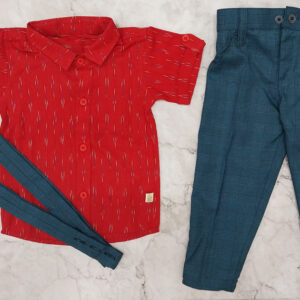 Red-Ikkat-Shirt-And-Pant